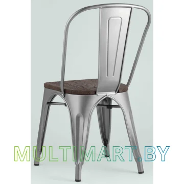Стул Stool Group Tolix wood (серебристый матовый) картинка 4